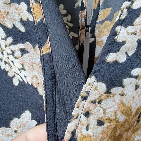 FREE PEOPLE Float Away Floral Romper Black and Mustard Size Medium - Picture 7 of 14